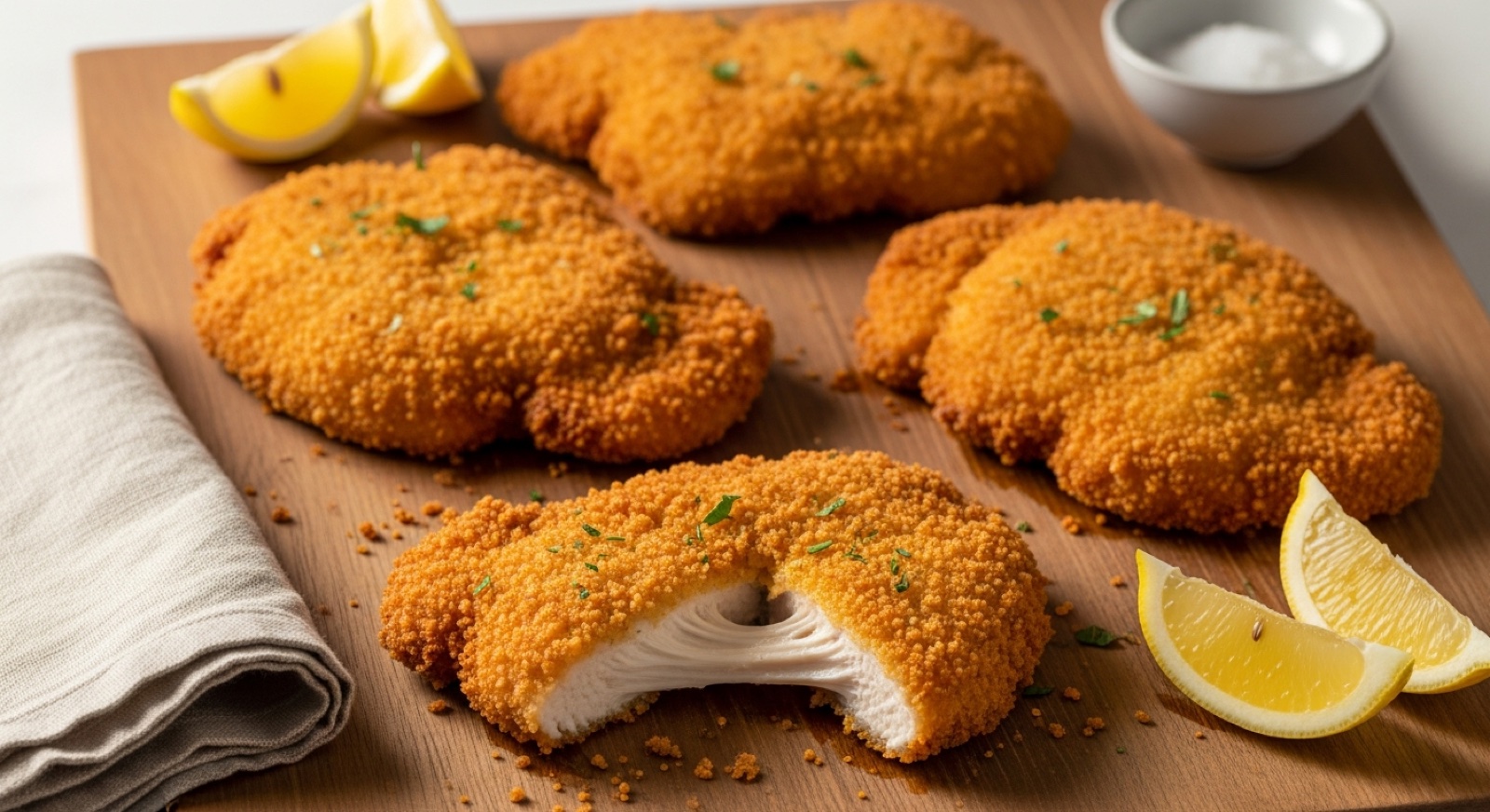 Crispy Garlic Chicken Schnitzel