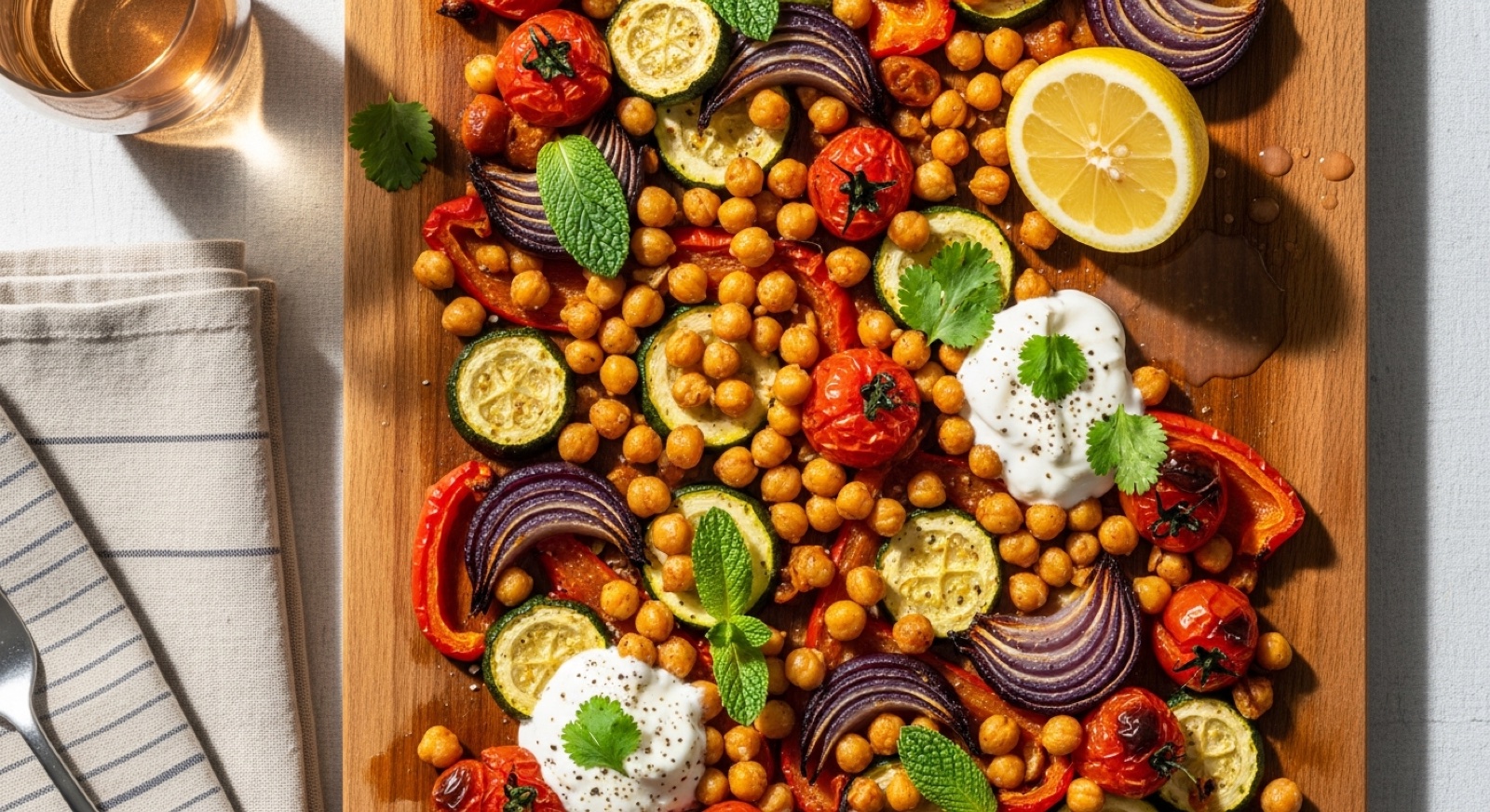 Harissa Chickpea Traybake
